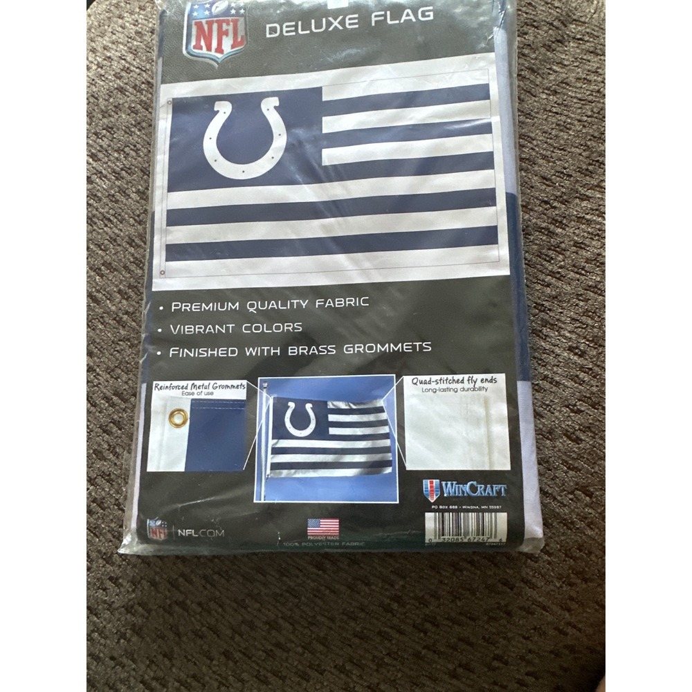 WinCraft NFL Indianapolis Colts Deluxe Flag 3x5 Blue White Stars Stripes 67247